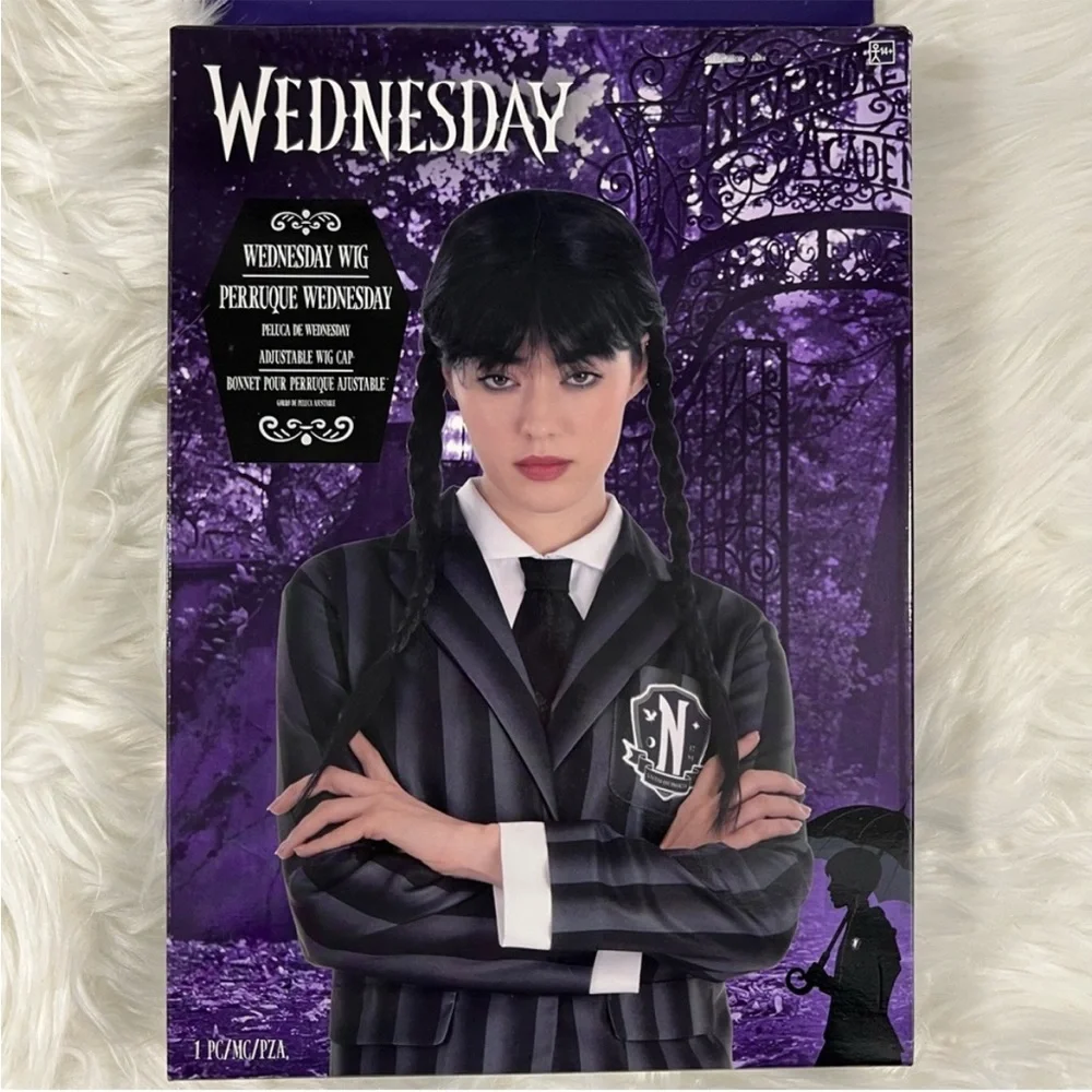 Wednesday Addams Family black wig NEW Halloween costume Netflix